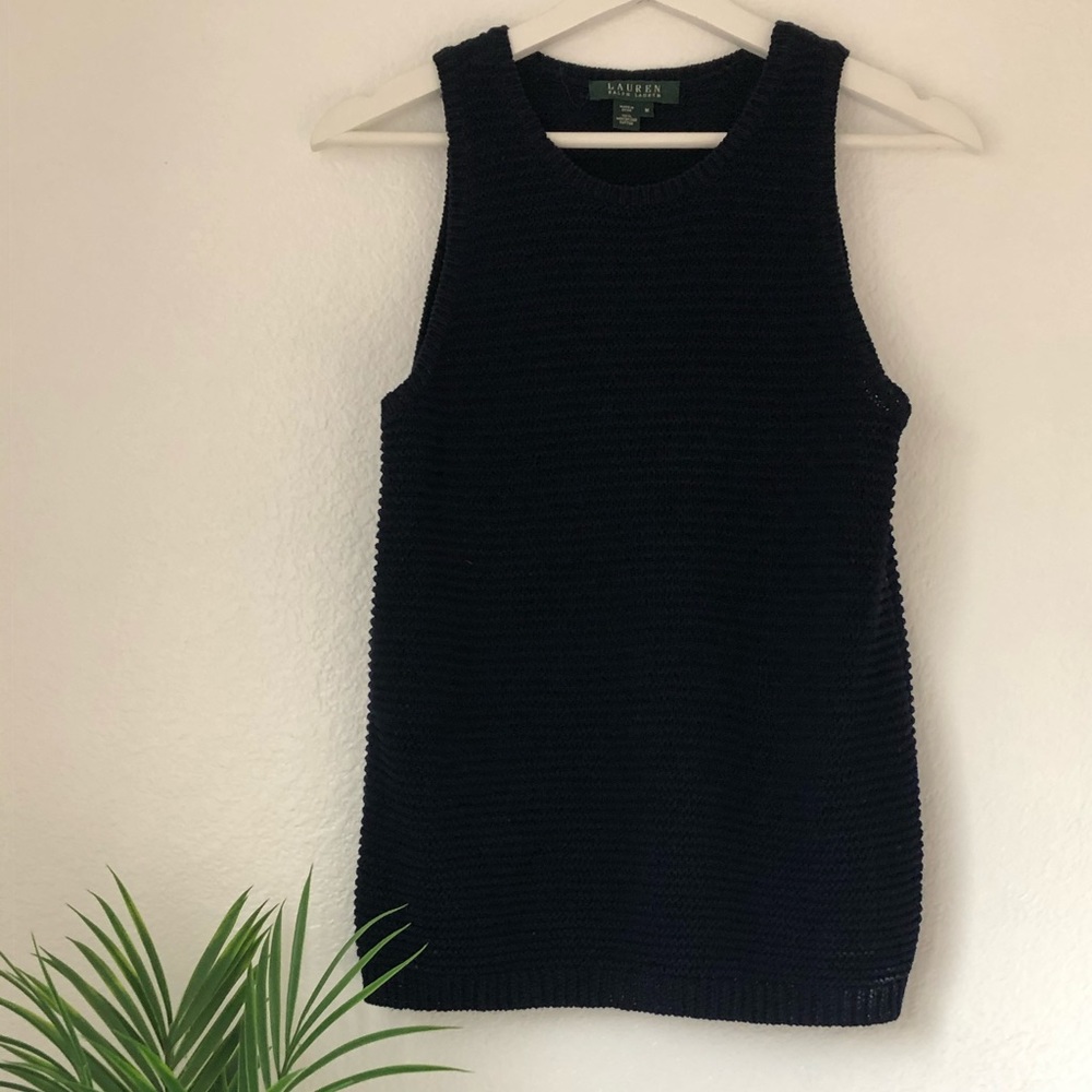 Lauren Ralph Lauren Navy Knit Tank Too Blouse